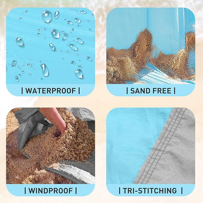 AlphaBeing Beach Blanket – Oversized 84"x84" Sandproof, Waterproof, Quick-Dry Mat for 1–7 Adults