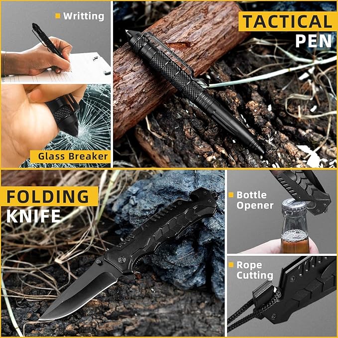 Gifts for Men Dad Husband - Fathers Day Anniversary Birthday Gifts Idea for Him Boyfriend Man - Survival Kit 14 in 1, Survival Gear and Equipment, Fishing Hunting Camping Accessories, Cool Gadgets