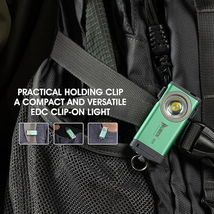 WUBEN G2 Mini Flashlight Keychain, 500 Lumens Rechargeable Pocket Flashlight, 5 Modes Small Led Flashlight, EDC Keychain Brightest Flashlight Magnetic Hat Clip for Travel,Walking,Hiking(GREEN)