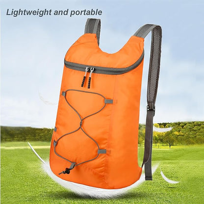 16L Hiking-Daypack Lightweight-Foldable Travel-Backpack Water-Resistant Camping Outdoor Packable Easy Carry-on Bag (Orange)