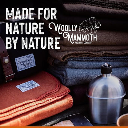 Woolly Mammoth Merino Wool Blanket- 66" x 90" 4 lbs Thick, Outdoor/Indoor Throw for Campfire, Picnic, Beach, Van Life, Home- Farmhouse Collection Heavy Duty Insulating Sleep Plaid, Red White & Blue