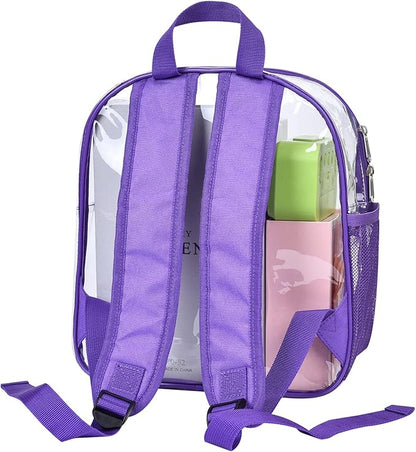 Oraben Clear Backpack for Stadium Events Clear Stadium Backpack 12x6x12 Bag (Enhanced Strap, Purple)