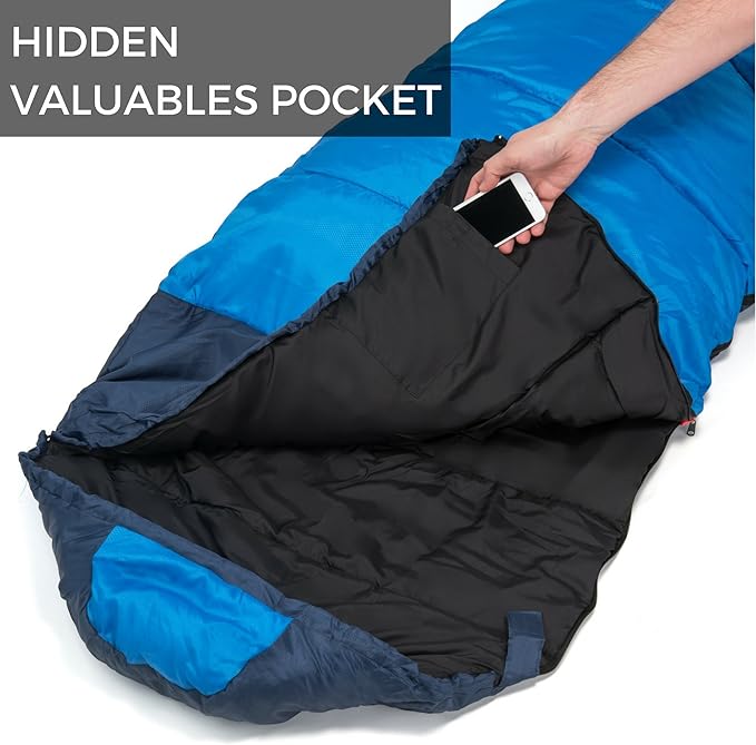 Viking Trek 350x Lightweight Adult Sleeping Bag – Warm & Breathable, Compact Camping Gear for Hiking and Backpacking - Camping Essentials - Includes 100% Waterproof Stuff Sack