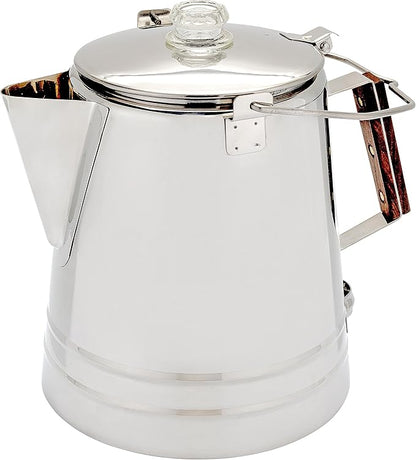 COLETTI Scoutmaster Camp Coffee Pot — Cowboy Coffee Pot, Coffee Percolator Camping – Huge Stainless Steel Coffee Pot – The Ultimate Camping Percolator, NO Aluminum or Plastic [24 Cup]