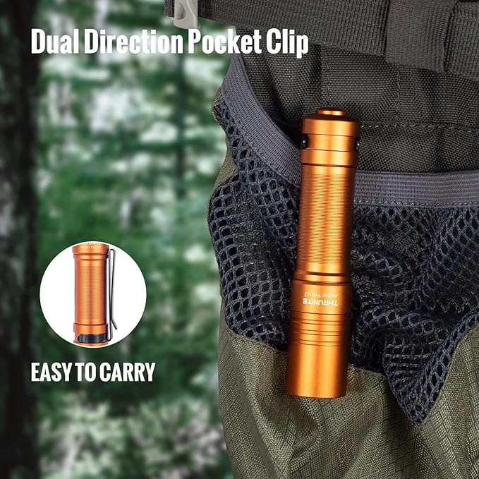 ThruNite Archer Pro V2 EDC Flashlight - 950 Lumens, USB-C Rechargeable, Tail Switch LED Penlight for Camping, Outdoor & Emergency - Cool White (Orange)