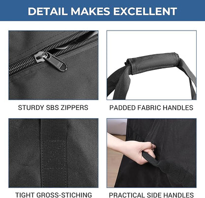 COOLBEBE 60" Sports Duffle Bag - 332L Extra Large Travel Duffel Luggage Bag with Upgrade Zipper, Sturdy & Water Resistant Long Duffle Bag for Camping Moving (Black 60inch)