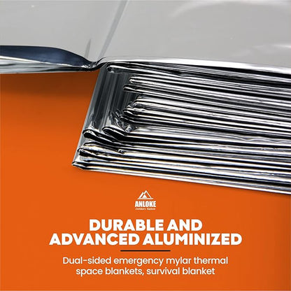 Emergency Blankets Mylar Thermal Blanket-(50 Pack) of Gigantic Space Blanket 82 * 64 in. Survival Blankets Heavy Duty Camping Gear,First Aid