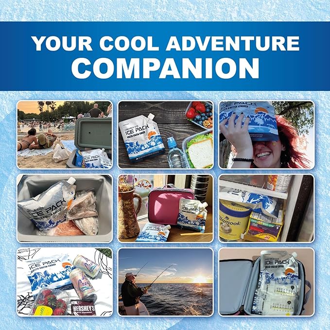 Reusable Ice Packs for Coolers and Lunch Boxes | High-Performance Cooler Ice Packs Reusable Long Lasting | Deep Freeze Lunch Box Ice Packs - for Picnic Cooler & Lunch Containers