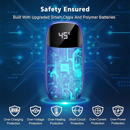 Hand Warmers, Rechargeable Hand Warmers 2 Pack-12000mAh Electric Hand warmer with LED Display,20 Hours Warmth 4 Levels Heat Up to 131℉,Portable Reusable Pocket heater for Raynauds,Hunting,Camping,Golf