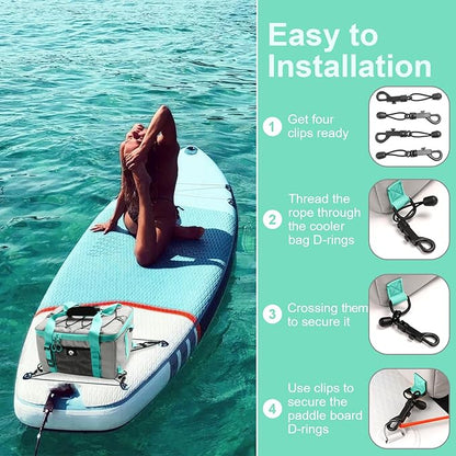 Paddle Board Cooler, Paddleboard Cooler Deck Bag with Detachable Bottle Opener, Paddle Board Accessories, Sup Cooler Bag for Beach, Camping, Kayaking, Travel