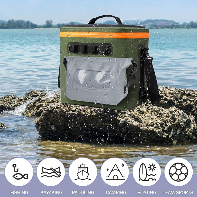 SOLY Molle Waterproof Dry Bag,Compatible with YETI Soft Coolers Backpacks,and Small Pouch Organizer Dry Pouch &Totes Cooler Dry Bags,with Shoulder Strap Fit for Famous Hopper Accessories