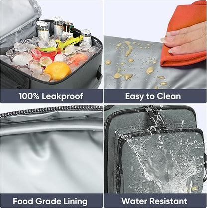 BALEINE Insulated Lunch Bag for Men Women, Leakproof Cooler Bag with Adjustable Shoulder Strap for Work Picnic, Lunch Box for Women Men (Small, Blue)