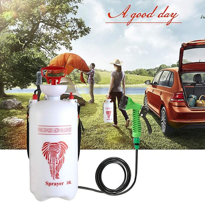 CLICIC 4.2 Gallon Pressure Sprayer with 7 Spray Modes, Camping Shower with Removable Hose and Shower Head for Camping Outdoor Traveling Hiking and Pet Bath