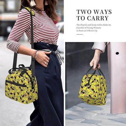bassyil Duck Insulated Lunch Bag Reusable Lunch Box With Adjustable Shoulder Strap Cooler Tote Bag For Men Women