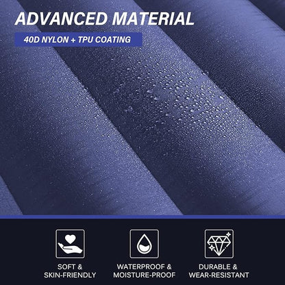 TOBTOS Self Inflating Camping Sleeping Pad with Pillow, Thick 6 Inch Ultralight Sleeping Pad with Built-in Pump, Lightweight Sleeping Mat for Camping, Backpacking, Hiking, Tent (Blue)…
