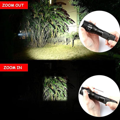 Military Grade Flashlight 2000 Lumen 5 Modes Water Resistant LED Tactical Torch Flash Light, 2 Pack