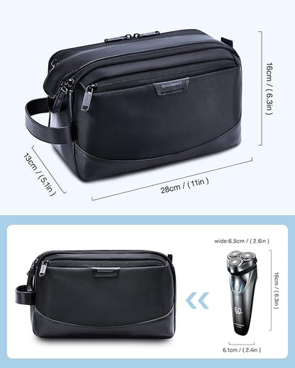 BAGSMART Toiletry Bag for Men, Large Travel Toiletry Organizer, Dopp Kit Water-resistant Shaving Bag for Toiletries Accessories - Black