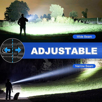 Rechargeable Flashlights High Lumens, 990,000 Lumens Super Bright led Flashlight with 5 Modes, IPX7 Waterproof, Powerful Handheld Flash Light for Home Camping Emergency