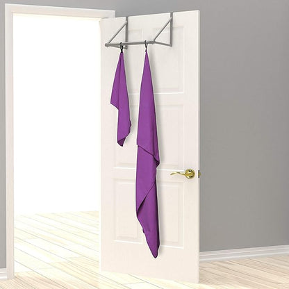 EPAuto 2-Pack Microfiber Fast Drying Travel Gym Towels, Purple, (60''x30'', 24''x15'')