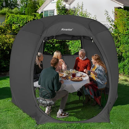 Alvantor Pop Up Screen Tent House Room Instant Outdoor Camping Canopy Sun Shelter Gazebo for Patio, Backyard & Deck, Privacy Tent(2-10 People, 8'x8' 10'x10' 12'x12')