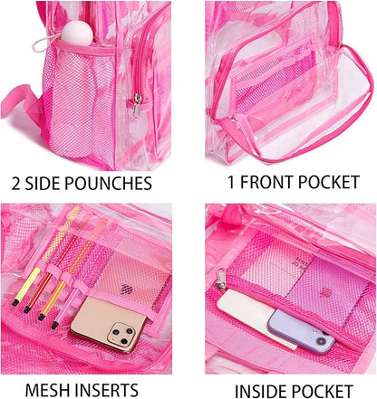 Vorspack Clear Backpack - Heavy Duty PVC Transparent See Through Backpack for College & Workplace