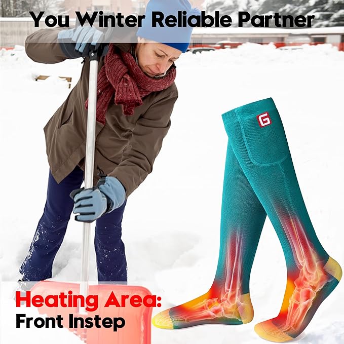 Heated Socks Women Electric Battery Socks Thermal Insulated Socks for Arthritis, Winter Thick Warm Cotton Sox Heating Foot Warmer, Unisex & USA 6-13 Size