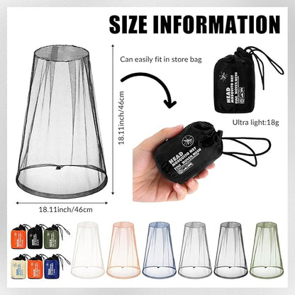 6 Pack Mosquito Head Net Bug Head Net Insects Mesh Head Net for Outdoor Face Neck Head Protecting