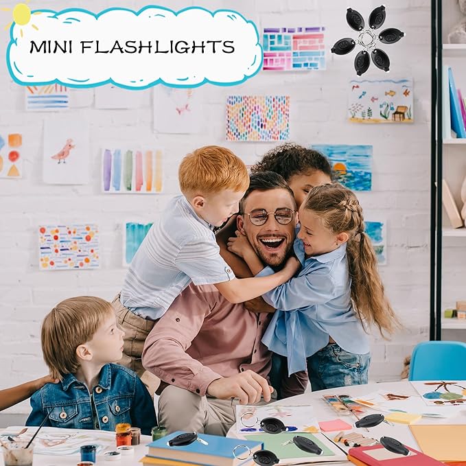 24 Pack Mini Led Flashlight Keychain Portable Ultra Bright Small Flashlight Key Ring for Outdoor Night Activities and Emergency Lighting (Color Set 2)