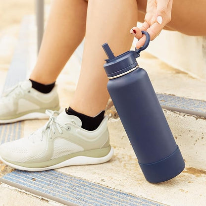 Hydrapeak 32oz Sport Insulated Water Bottle with Chug Lid, Leak & Spill Proof, Keeps Drinks Cold for 24 Hours, Hot for 12 Hours, Premium Stainless Steel Water Bottles (32oz, Belize)