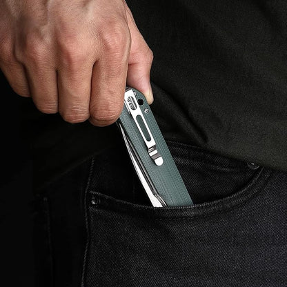 Firebird GANZO FH41S-OR Pocket Folding Knife D2 Steel Blade G10 Anti-Slip Handle with Clip Fishing Hunting Camping Outdoor Flipper EDC Pocket Knife Best Gift for Men and Women (Orange)