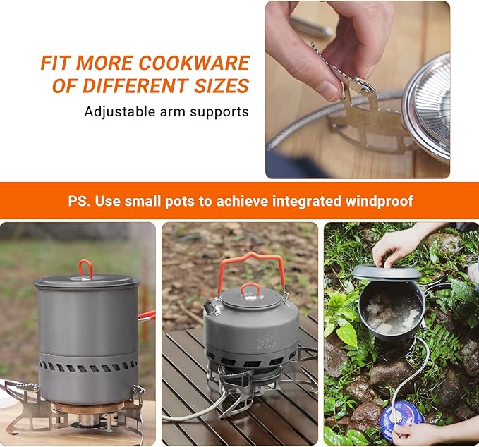 Bulin Camping Gas Stove Burner 3500W/3800W/5800W/6800W/18000W Adjustable Ultralight Backpacking Stove Windproof Camp Portable Propane Stove for Camping Hiking Backpack Outdoor