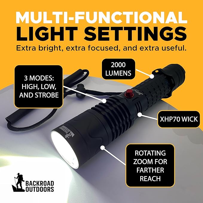 2000 Lumen Rechargeble Diving Flashlight 3 Modes