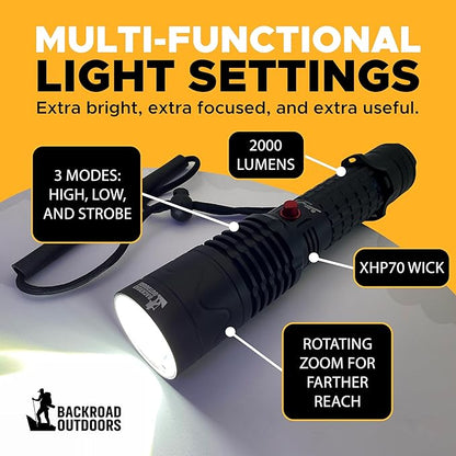 2000 Lumen Rechargeble Diving Flashlight 3 Modes