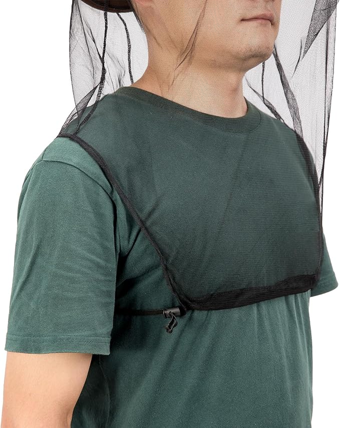 Extra Large Mosquito Head Net, Ultra Mesh Bug Face Netting for Hats, Face Neck Netting Mask Screen Cover, Outdoor Protection