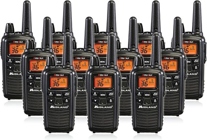 Midland LXT600VP3 36 Channel FRS Two-Way Radio - Up to 30 Mile Range Walkie Talkie - Black (Pack of 12)