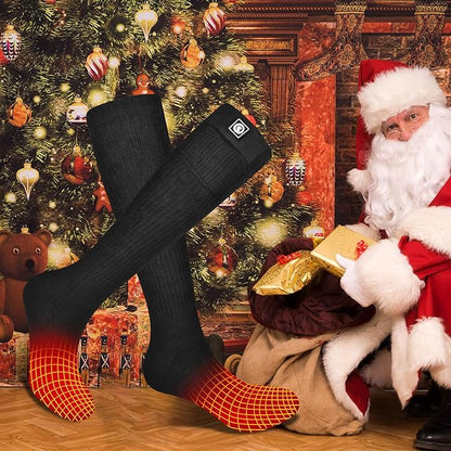 Heated Socks, Battery Rechargeable Electric Heating Socks, Thermal Warm Socks for Men Women Hiking Camping Winter Footwarmers