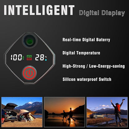 Portable Camping Shower Pump: 6000mA Rechargeable Battery Water Pump for Traveling Hiking - Camp Bucket Shower Head for Outdoor