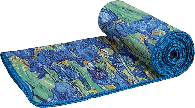 Large Oversized Microfiber Beach Towel - 40x63 Inches, Sand-Free, Quick-Drying, Ultra-Soft, Ideal for Travel, Pool, Yoga, and Camping - Includes Matching Drawstring Travel Pouch, van Gogh Irises
