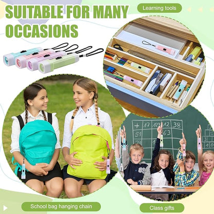 24 Pcs Mini Flashlight Bulk Small Multicolor LED Flashlights with Lanyard Portable Flashlights Lightweight Handheld Flashlight for Night Party Favors Gift Camping Hiking Home(Macaron Style)