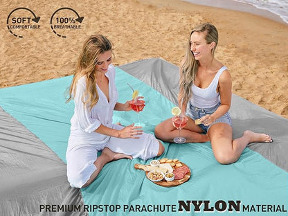 AlphaBeing Beach Blanket – Oversized 84"x84" Sandproof, Waterproof, Quick-Dry Mat for 1–7 Adults