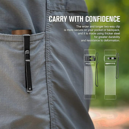 OLIGHT Baton3 Pro 1500 Lumens EDC Rechargeable Flashlights with MCC3, Compact Pocket Flashlight with L-Shape Stand and High Performance LED for Camping, Hiking and Emergency (Desert Tan Cool White)