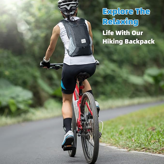 Hiking Backpack 15L Small Travel Backpack Lightweight Daypack Foldable Hiking Backpack Packable Camping Hiking Backpack for Women Men (Dark Grey)