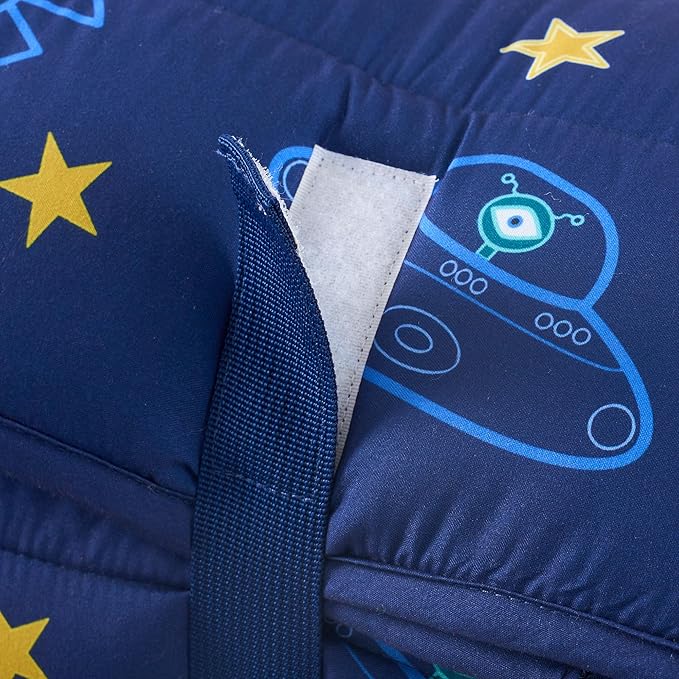 Kids Sleeping Bag Nap Mat with Pillow & Blanket – 3-in-1 Machine Washable Quilted Mat for Toddlers – Portable with Handles – 20" x 50" for Daycare, Preschool, Travel, & Sleepovers