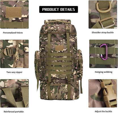Hiking Backpack for Men 70L/100L Camping Backpack Military Rucksack Molle 3 Days Assault Pack for Climbing