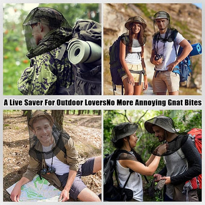 6 Pack Mosquito Head Net Bug Head Net Insects Mesh Head Net for Outdoor Face Neck Head Protecting