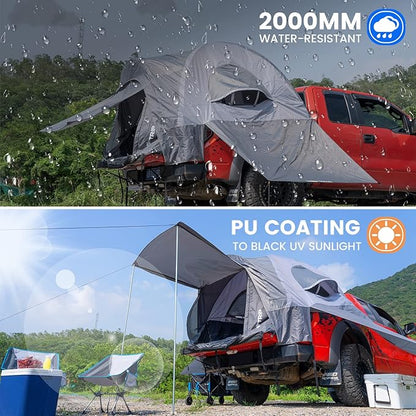 HEYTRIP Truck Bed Tent 5.0ft-6.8ft Waterproof Pickup Truck Tent Double Layer 2 Person Truck Tent Camper for Camping Fishing