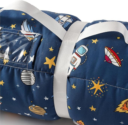 Bunnikins & Clover Toddler Nap Mat with Removable Pillow, Nap Mats for Preschool, Easy Clean Toddler Nap Pad for Kindergarten, Kids Sleeping Bag for Travel Camping