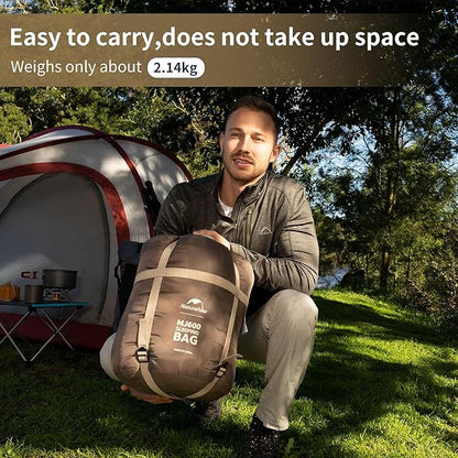 Naturehike Sleeping Bags for Adults, 23-39℉ Mummy Backpacking Sleeping Bag, 0 Degree Lightweight Sleeping Bag Warm for Camping, Hiking