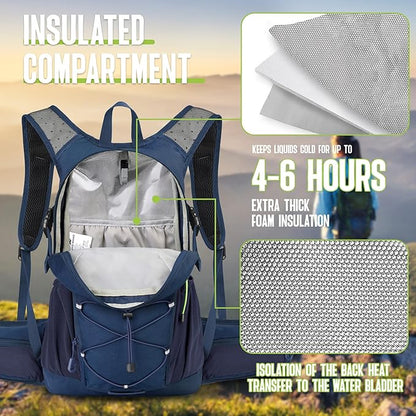 N NEVO RHINO Hydration Backpack, Hydration Pack Hydropack, Water Backpack Insulated Hiking Backpack with 3L Water Bladder for Hiking