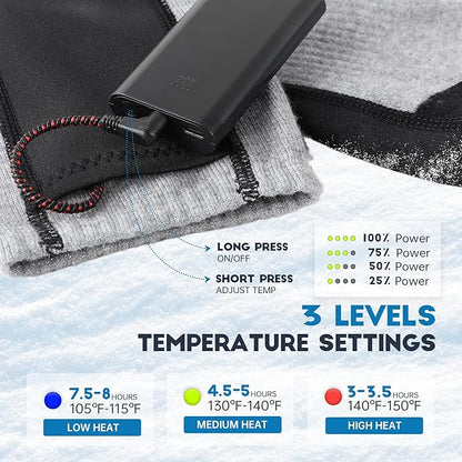 Heated Socks, Remote Control 4000mAh 5V Rechargeable Electric Heated Socks with 3 Heat Settings for Men Women Outdoor Hunting Skiing Camping Warm Winter Socks